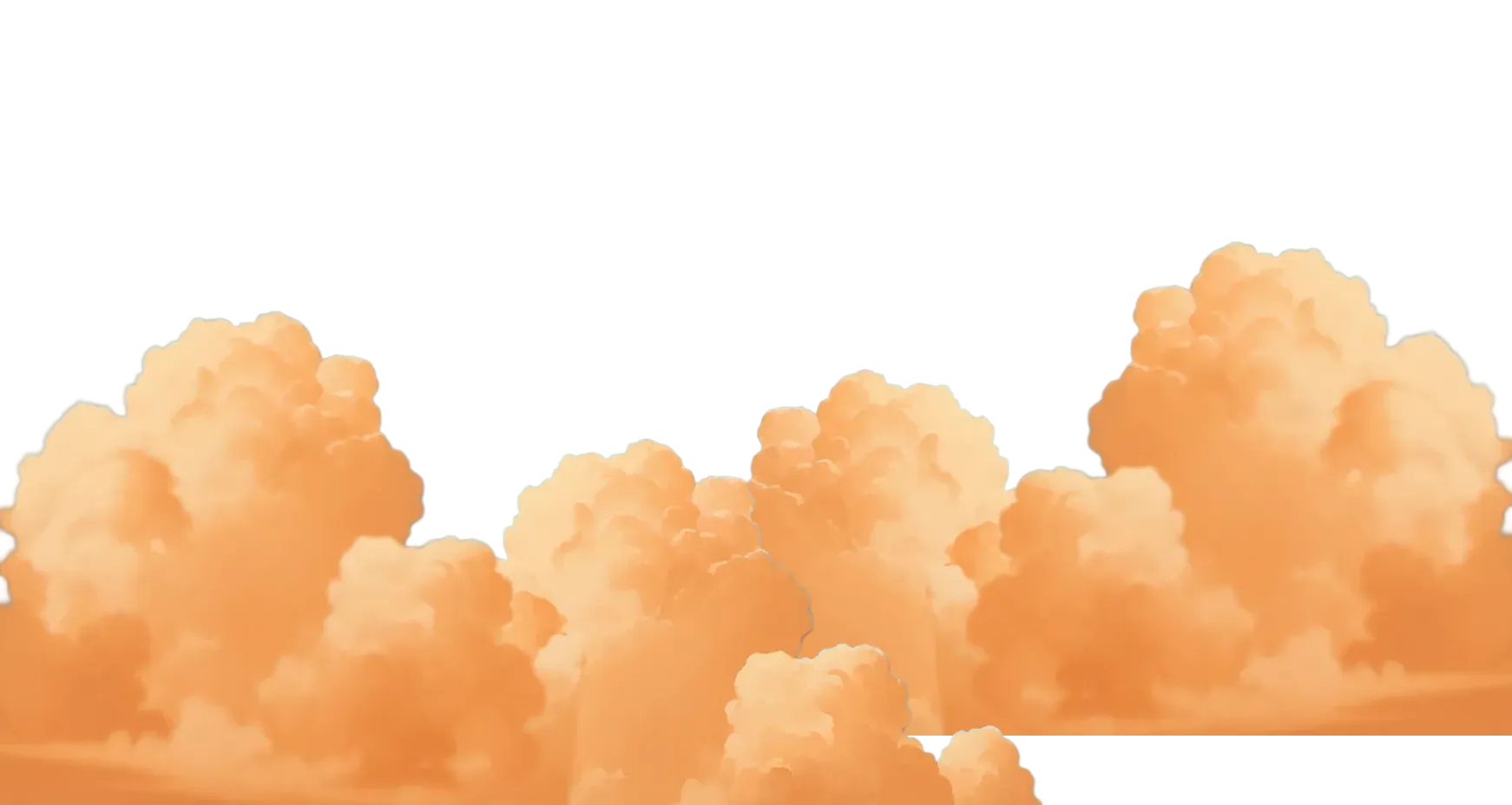 decorative clouds at the bottom