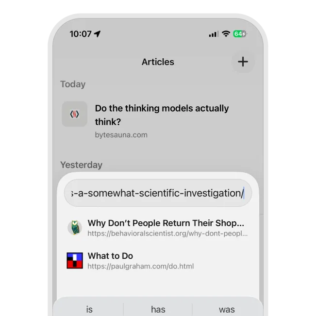 iOS details save feature