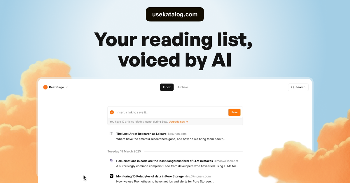 Screenshot of Katalog