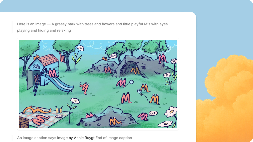 Display images in transcripts