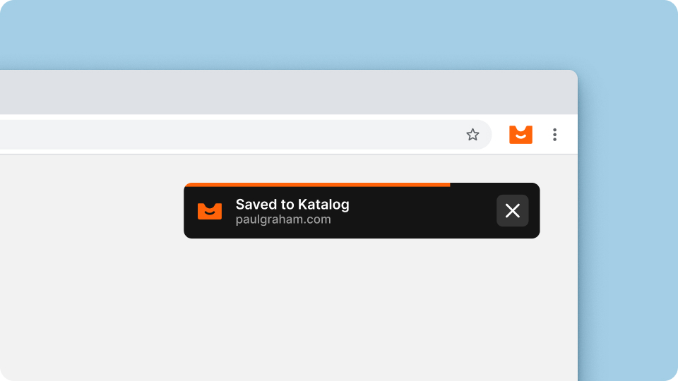 Chrome extension to save articles to Katalog